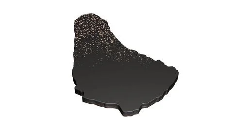 3d render design of Barbados black map isolated on white background イラスト素材