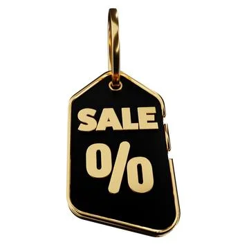 3d render design for a black and gold color discount coupon template at an an Stock Illustration