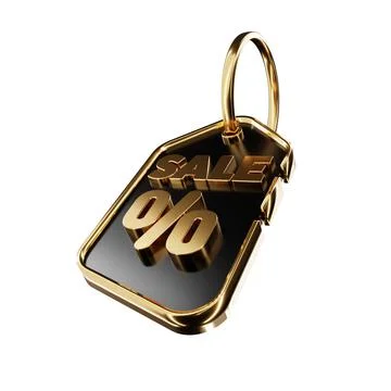 3d render design for a black and gold color discount coupon template at an an Stock Illustration