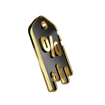 3d render design for a black and gold color discount coupon template at an an Stock Illustration