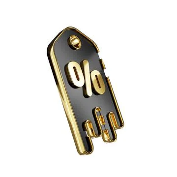 3d render design for a black and gold color discount coupon template at an an Stock Illustration