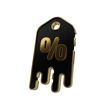 3d render design for a black and gold color discount coupon template at an an Stock Illustration