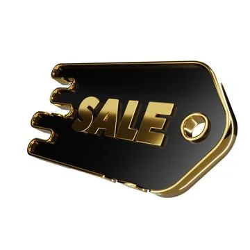 3d render design for a black and gold color discount coupon template at an an Stock Illustration