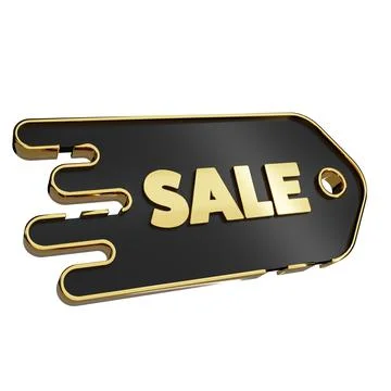 3d render design for a black and gold color discount coupon template at an angle Stock Illustration