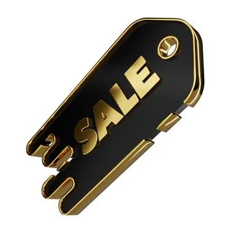 3d render design for a black and gold color discount coupon template at an an Stock Illustration