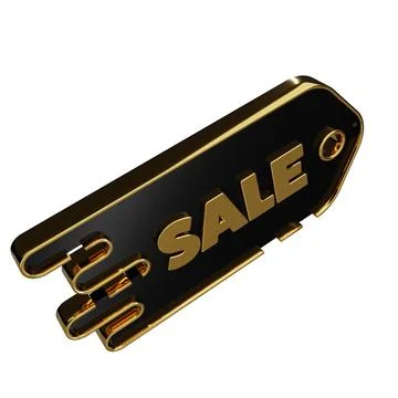 3d render design for a black and gold color discount coupon template at an an Stock Illustration