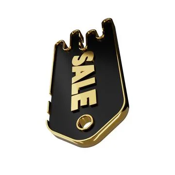 3d render design for a black and gold color discount coupon template at an an Stock Illustration