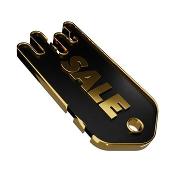 3d render design for a black and gold color discount coupon template at an an Stock Illustration