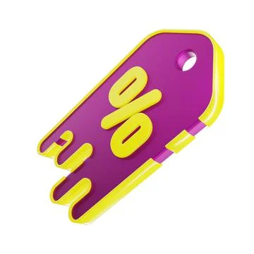 3d render design for pink and yellow color discount coupon template at an ang Stock Illustration