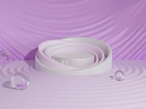 3d render design of a stand on a light pink background. template for the prod Stock Illustration