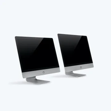 3D render of a desktop computer on a white background Stock Illustration