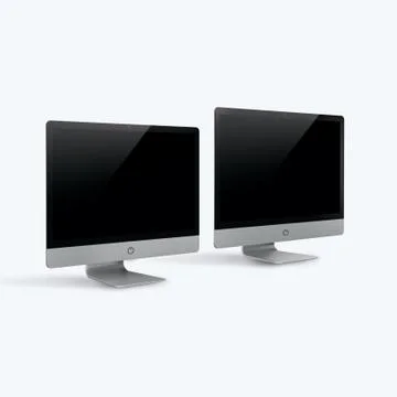 3D render of a desktop computer on a white background Stock Illustration