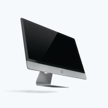 3D render of a desktop computer on a white background Stock Illustration