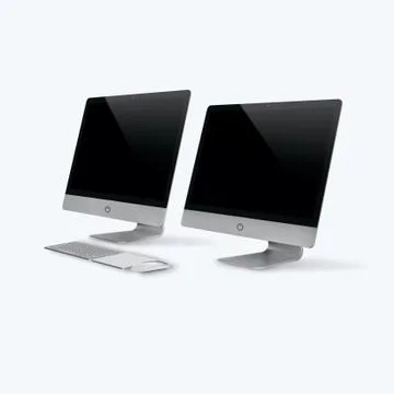 3D render of a desktop computer on a white background Stock Illustration