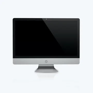 3D render of a desktop computer on a white background Stock Illustration