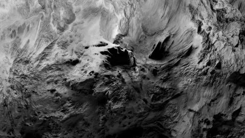 3d render of detailed displaced surface. Abstract planet surface. Noise textu Stock Illustration