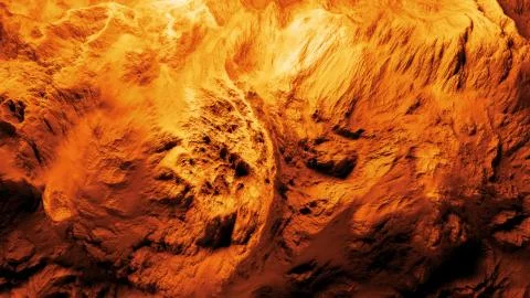 3d render of detailed displaced surface. Abstract planet surface. Noise textu Stock Illustration