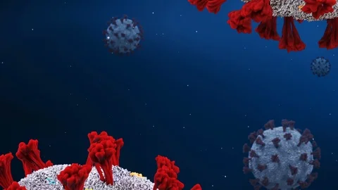 3D render detailed macro of nCov cell. Virus concept. Coronavirus visualisation Видео 127099483