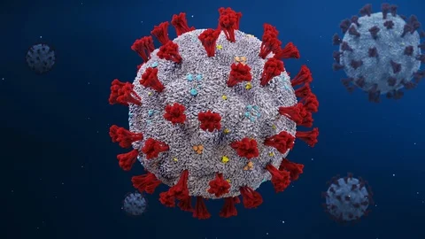 3D render detailed macro of nCov cell. Virus concept. Coronavirus visualisation Stock Footage 127099512