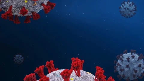 3D render detailed macro of nCov cell. Virus concept. Coronavirus visualisation Видео 127099549