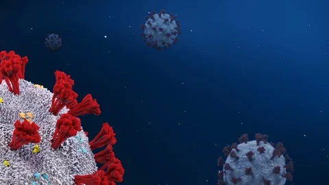 3D render detailed macro of nCov cell. Virus concept. Coronavirus visualisation Видео 127099553