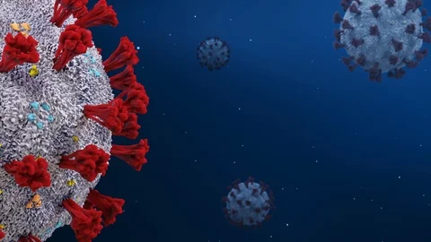 3D render detailed macro of nCov cell. Virus concept. Coronavirus visualisation Видео 127100038