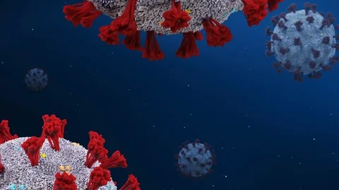 3D render detailed macro of nCov cell. Virus concept. Coronavirus visualisation Видео 127100569