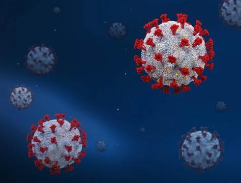 3D render detailed macro of nCov cell. Virus concept. Coronavirus visualisation 스톡 일러스트
