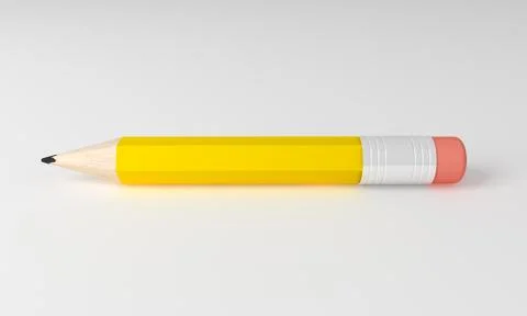 3d render of detailed pencil isolated on white background. Stock Illustration