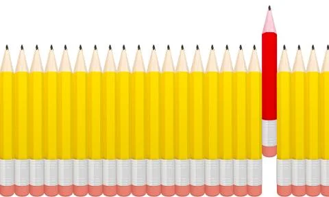 3d render of detailed pencil isolated on white background. Stock Illustration