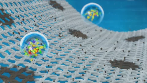 3D render of detergent bubbles cleaning fabric Stock Footage 342749829