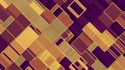 3d render diagonal movement of flat rectangular figures isometric loop animation Stock Footage 138030966