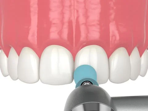 3d render of diastema closure using bonding procedure Stock Illustration