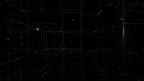 3d render digital background with block cells and particles. Perfect for tech Stock Illustration