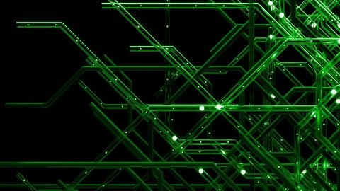 3d render digital background made of complex tube structure with reflective a Stock Illustration
