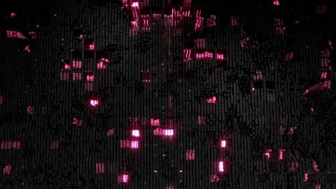 3D render Digital background of the many pink squares Stockillustratie