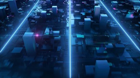 3d render digital boxing neon box background Illustrazione stock