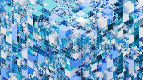 3d render digital cube Illustrazione stock