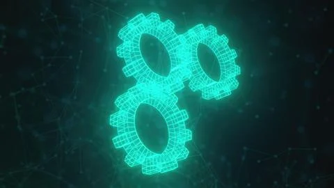 3d render digital gears Stock Illustration