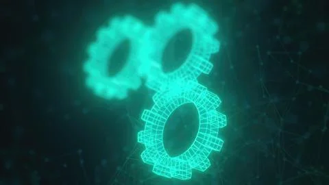 3d render digital gears イラスト素材