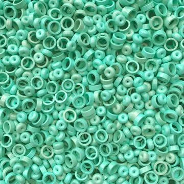 3d render, digital illustration, abstract figures of mint color. Stock Illustration
