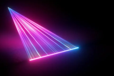 3d render, digital illustration. Neon light abstract background Stock Illustration