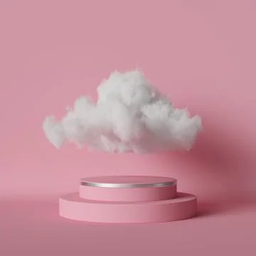 3d render, digital illustration. White cumulus Stock Illustration
