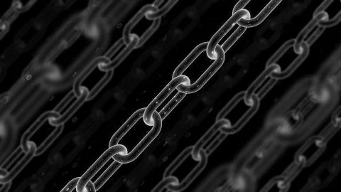 3d render digital technology abstract background. Blockchain concept. Chain w Illustrazione stock