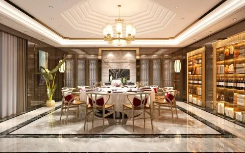 3d render of dining room Illustrazione stock
