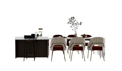 3d Render of Dining Table Stockillustratie