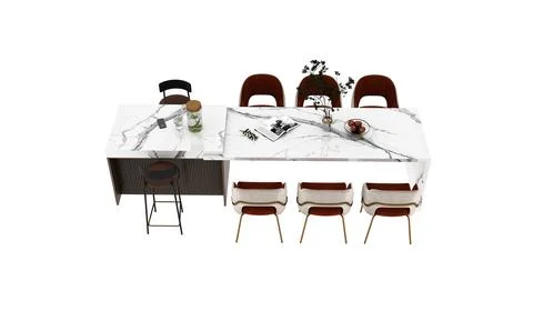 3d Render of Dining Table 스톡 일러스트