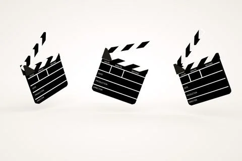 3D render director cracker on a white background black and white isolated イラスト素材