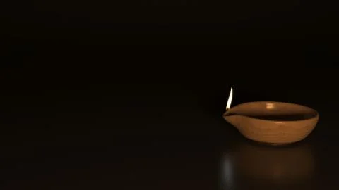 3D Render of Diwali background with decorative oil lamp Stock Illustration