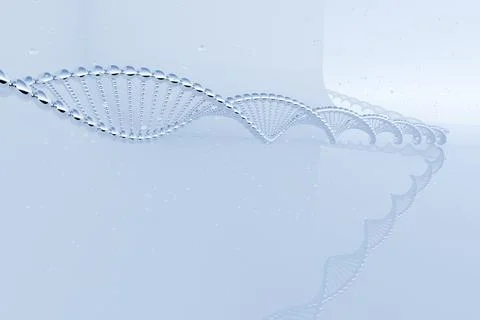 3d render of DNA double helix on clean white background Illustrazione stock